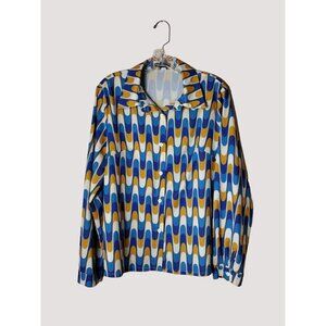 SheIn Top Womens Large Long Sleeve Button Up Retro 70s Festival